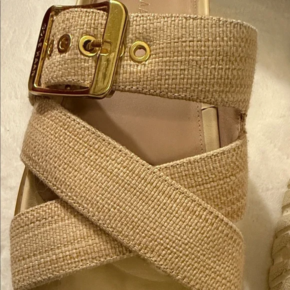 Cole Haan Fraya Slide Sandals with Gold Buckle - Picture 6 of 10